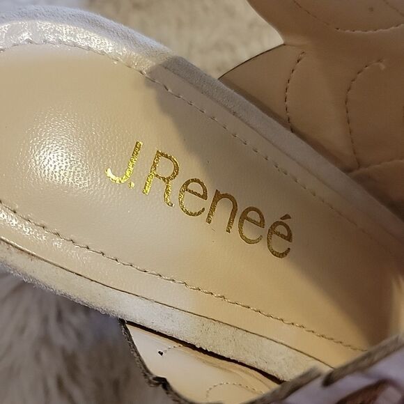 J RENEE' ANHELINA LEATHER LEAF PATTERN HEELS PUMPS, SIZE 10 - NEW - Picture 9 of 14